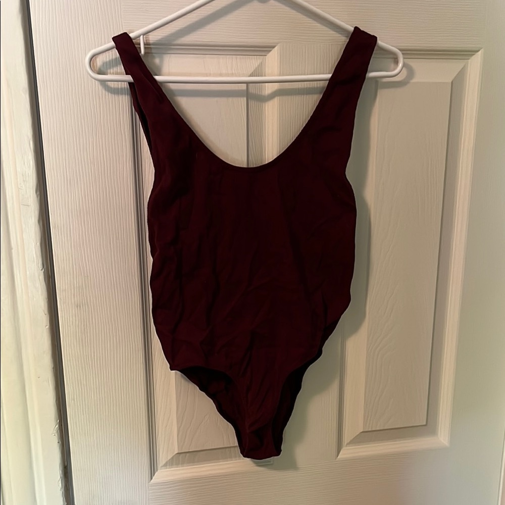American Apparel Burgundy Bodysuit